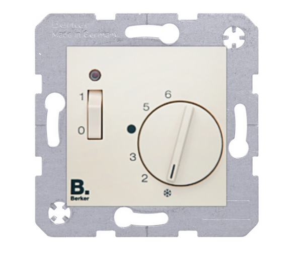 Regulator temperatury z włącznikiem i diodą kontrolną kremowy połysk Berker B.Kwadrat/B.3/B.7 20308982