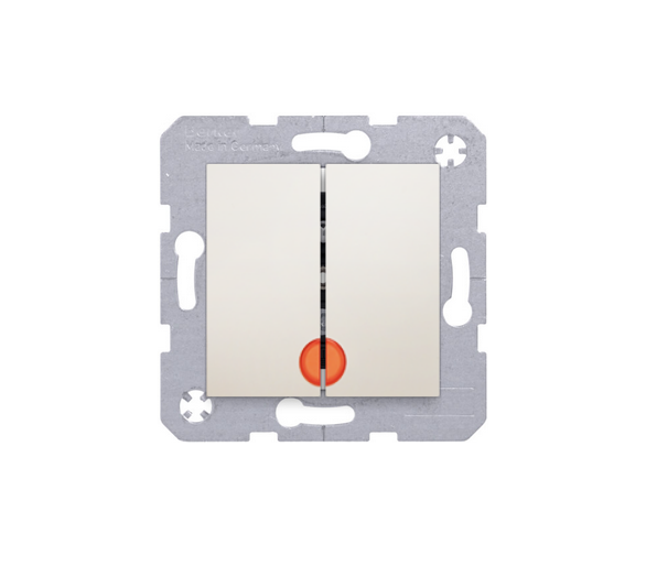 Wyłącznik podwójny z podświetleniem kremowy połysk Berker B.Kwadrat/B.3/B.7