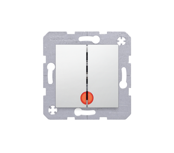 Wyłącznik podwójny z podświetleniem biały połysk Berker B.Kwadrat/B.3/B.7