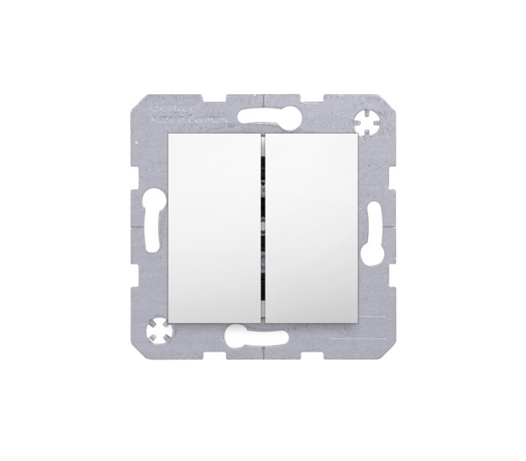 Wyłącznik podwójny schodowy biały połysk Berker B.Kwadrat/B.3/B.7