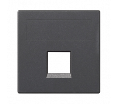 Plakietka teleinformatyczna SIMON 500 NEXANS pojedyncza bez osłon płaska 50×50mm szary grafit 50018185-038