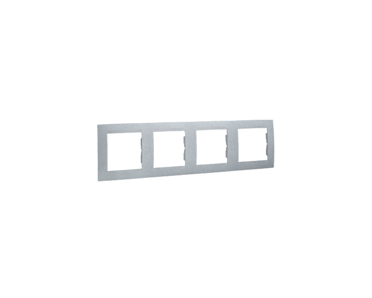 Ramka 4- krotna aluminiowy, metalizowany 1501640-026