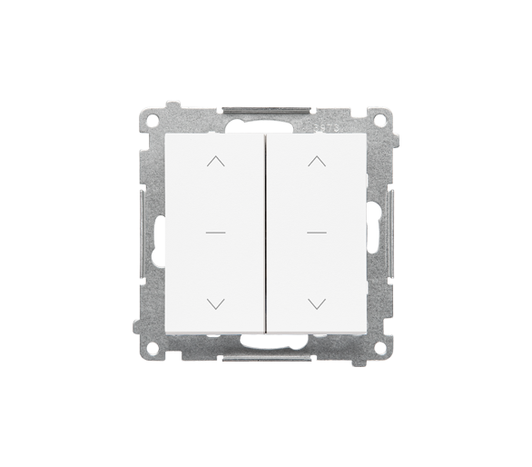 Klawisz podwójny do łącznika i przycisku roletowego podwójnego: SZP2M, SZW2M, Biały mat Simon 55 TKZW2/111