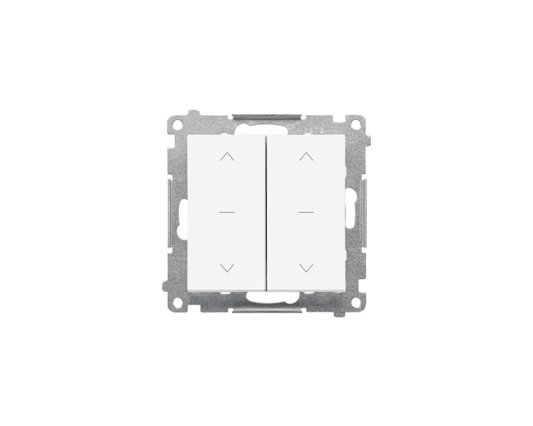 Klawisz podwójny do łącznika i przycisku roletowego podwójnego: SZP2M, SZW2M, Biały mat Simon 55 TKZW2/111
