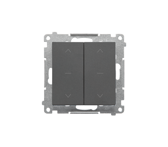 Klawisz podwójny do łącznika i przycisku roletowego podwójnego: SZP2M, SZW2M, Grafitowy mat Simon 55 TKZW2/116