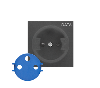 Pokrywa gniazda wtyczkowego pojedynczego z kluczem DATA do: SGZ1CM/ SGZ1M, Grafitowy mat Simon 55 TGD1ZP/116
