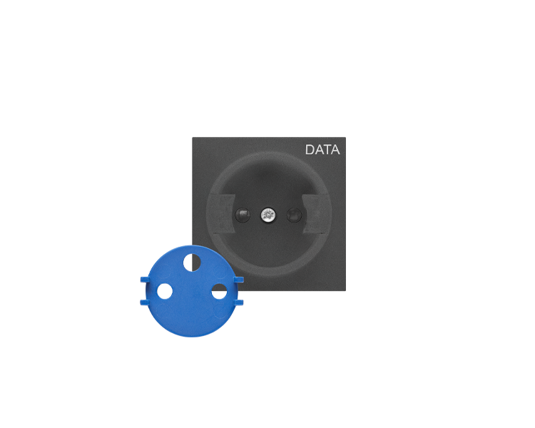 Pokrywa gniazda wtyczkowego pojedynczego z kluczem DATA do: SGZ1CM/ SGZ1M, Grafitowy mat Simon 55 TGD1ZP/116
