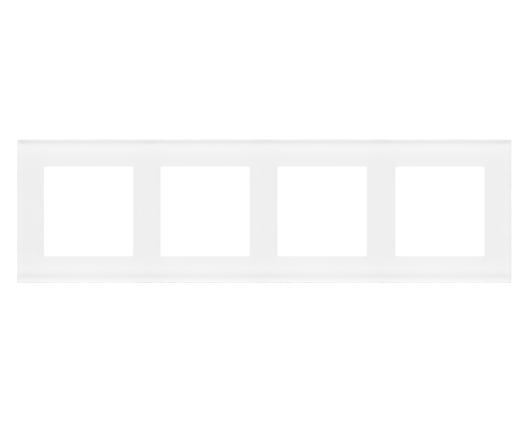 Ramka 4-krotna Nature, Szkło mrożone białe Simon 55 TRN4/170