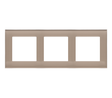 Ramka 3-krotna Nature, Szkło mrożone beżowe Simon 55 TRN3/172