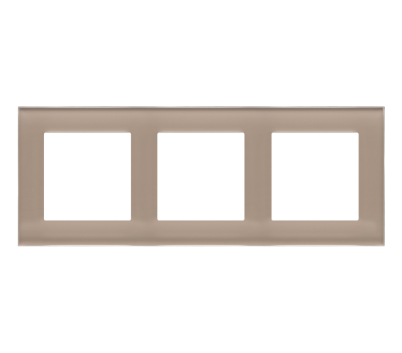 Ramka 3-krotna Nature, Szkło mrożone beżowe Simon 55 TRN3/172