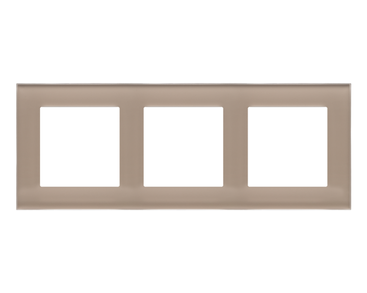 Ramka 3-krotna Nature, Szkło mrożone beżowe Simon 55 TRN3/172