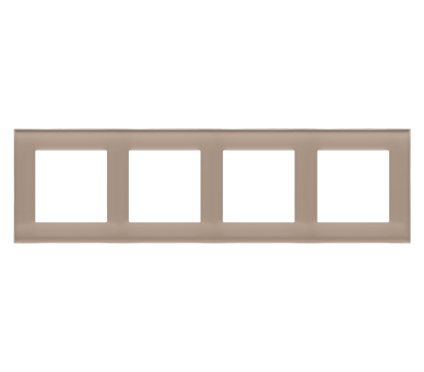 Ramka 4-krotna Nature, Szkło mrożone beżowe Simon 55 TRN4/172