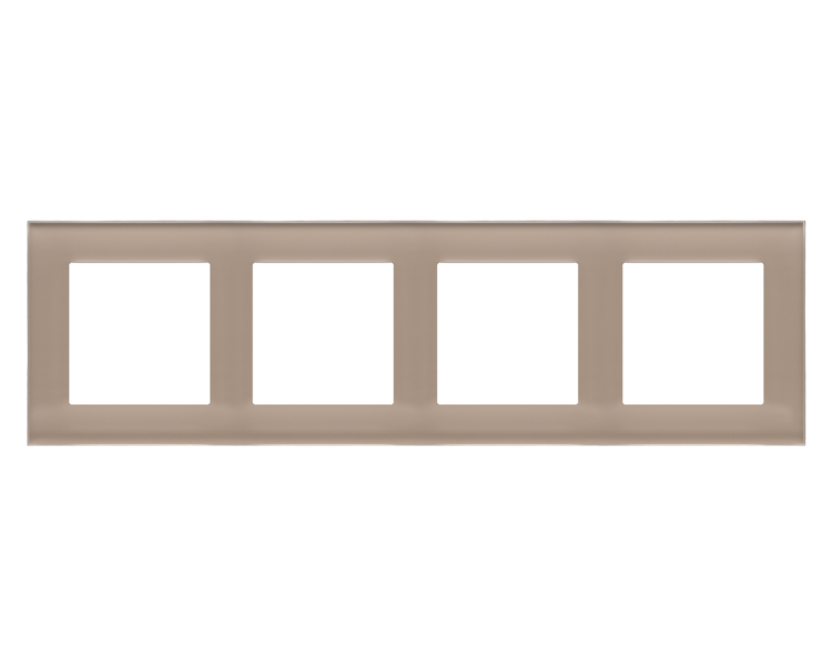 Ramka 4-krotna Nature, Szkło mrożone beżowe Simon 55 TRN4/172