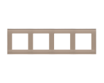 Ramka 4-krotna Nature, Szkło mrożone beżowe Simon 55 TRN4/172