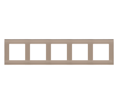 Ramka 5-krotna Nature, Szkło mrożone beżowe Simon 55 TRN5/172