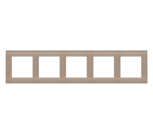 Ramka 5-krotna Nature, Szkło mrożone beżowe Simon 55 TRN5/172