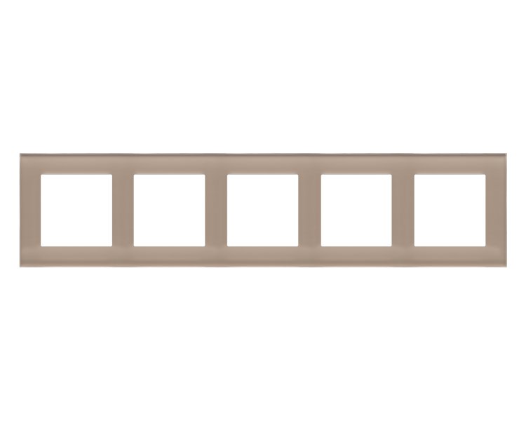 Ramka 5-krotna Nature, Szkło mrożone beżowe Simon 55 TRN5/172
