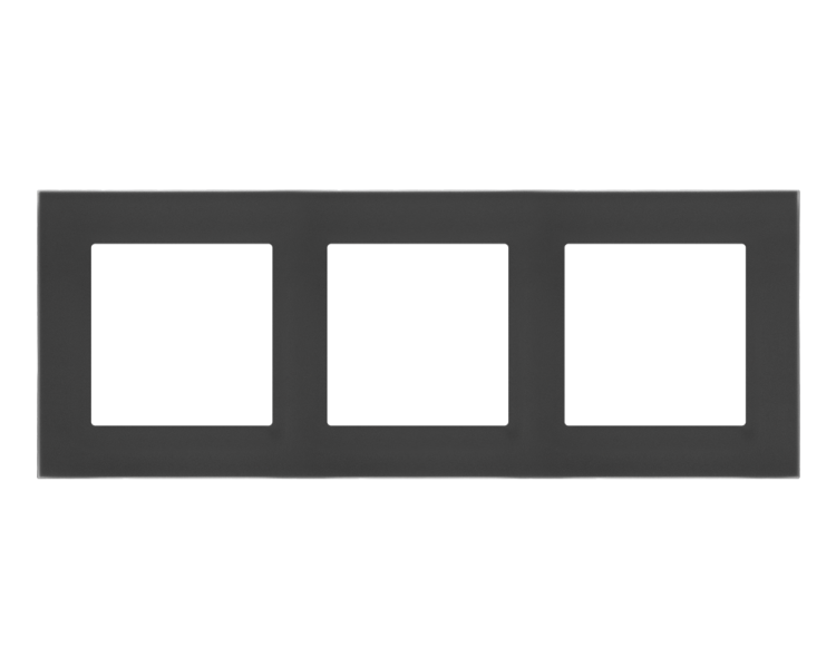 Ramka 3-krotna Nature, Szkło mrożone czarne Simon 55 TRN3/179
