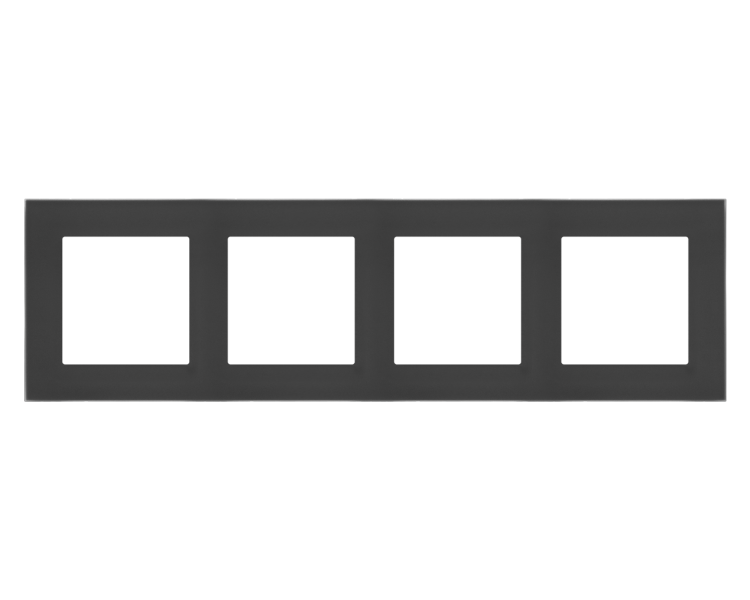 Ramka 4-krotna Nature, Szkło mrożone czarne Simon 55 TRN4/179