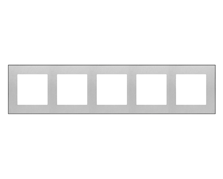 Ramka 5-krotna DUO, Aluminium, podstawa czarna Simon 55 TRD5.149/143