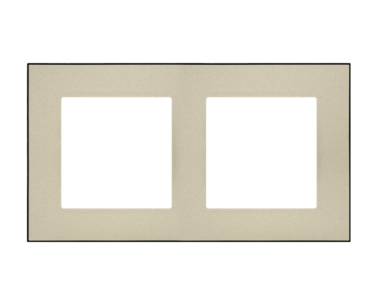 Ramka 2-krotna DUO, Szampański, podstawa czarna Simon 55 TRD2.149/144
