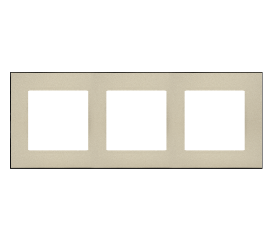 Ramka 3-krotna DUO, Szampański, podstawa czarna Simon 55 TRD3.149/144