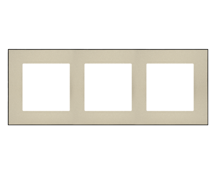 Ramka 3-krotna DUO, Szampański, podstawa czarna Simon 55 TRD3.149/144