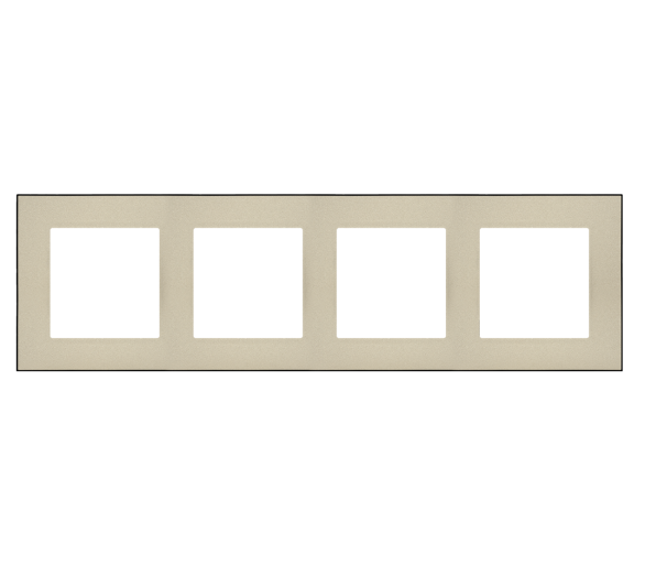 Ramka 4-krotna DUO, Szampański, podstawa czarna Simon 55 TRD4.149/144