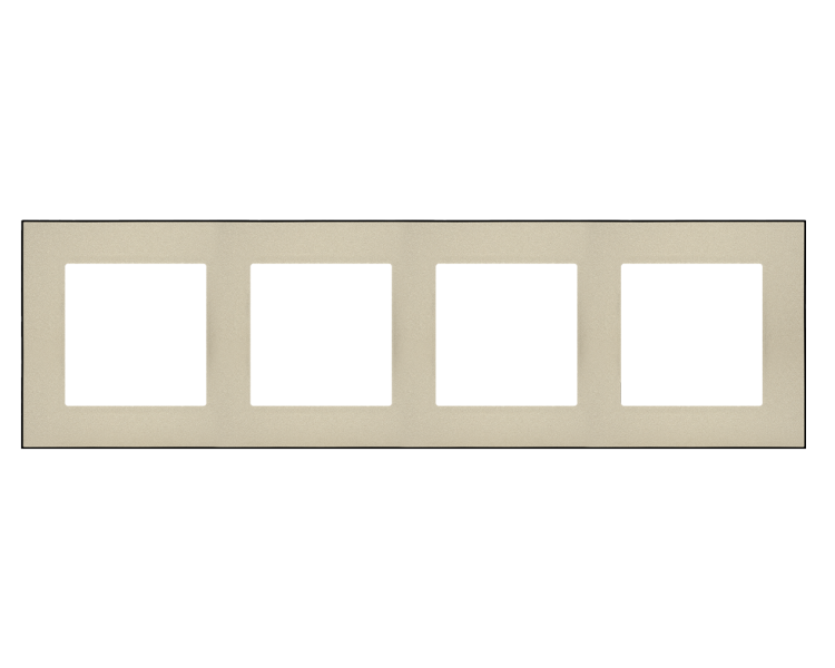 Ramka 4-krotna DUO, Szampański, podstawa czarna Simon 55 TRD4.149/144