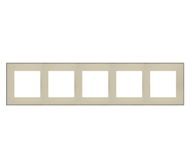 Ramka 5-krotna DUO, Szampański, podstawa czarna Simon 55 TRD5.149/144