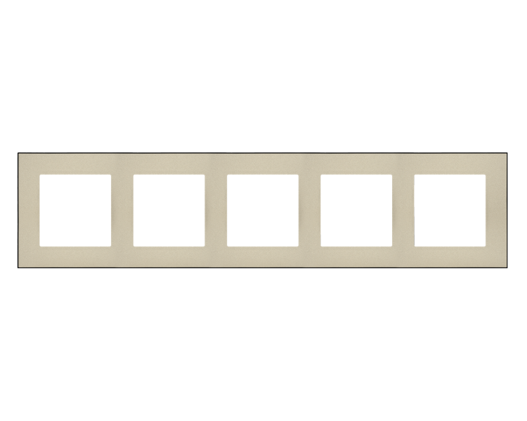 Ramka 5-krotna DUO, Szampański, podstawa czarna Simon 55 TRD5.149/144
