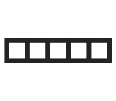 Ramka 5-krotna LINE, Czarny mat Simon 55 TR5/149