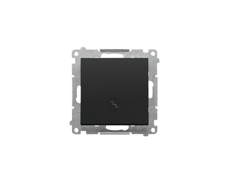 Łącznik schodowy z podświetleniem LED podświetlenie jak w łączniku pojedynczym (moduł) 10 AX, 250 V~, szybkozłącza, Czarny mat Simon 55 TW6L.01/149
