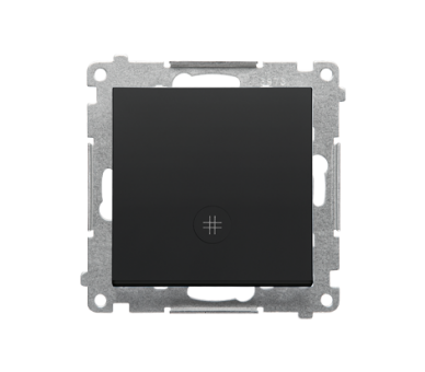 Łącznik krzyżowy z podświetleniem LED – piktogram (moduł) 10 AX, 250 V~, szybkozłącza, Czarny mat Simon 55 TW7L.01/149