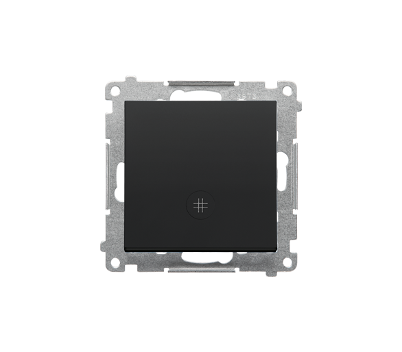 Łącznik krzyżowy z podświetleniem LED – piktogram (moduł) 10 AX, 250 V~, szybkozłącza, Czarny mat Simon 55 TW7L.01/149