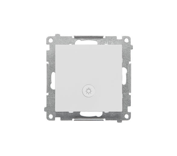 Przycisk światło z podświetleniem LED (moduł) 10 AX, 250 V~, szybkozłącza, Jasnoszary mat Simon 55 TS1L.01/114