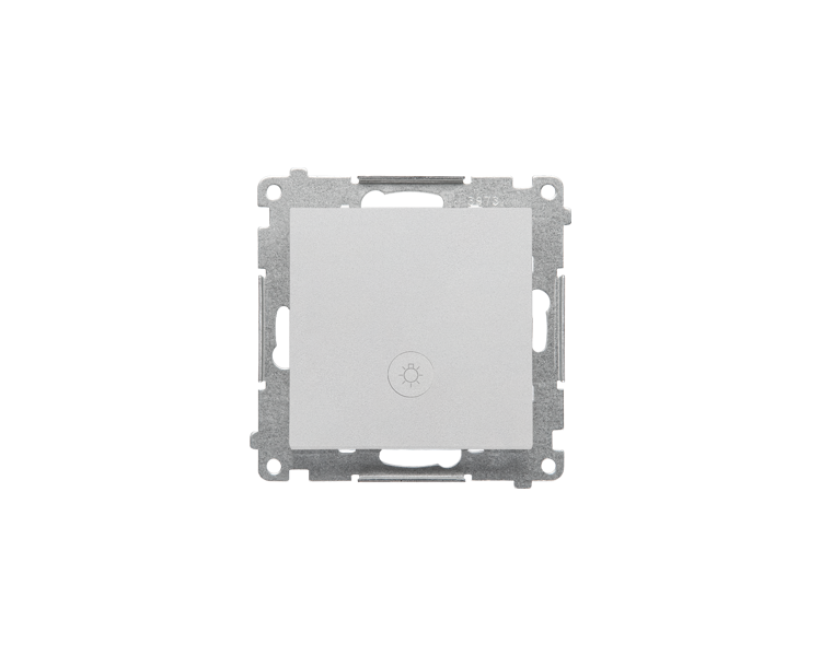 Przycisk światło z podświetleniem LED (moduł) 10 AX, 250 V~, szybkozłącza, Aluminium mat Simon 55 TS1L.01/143