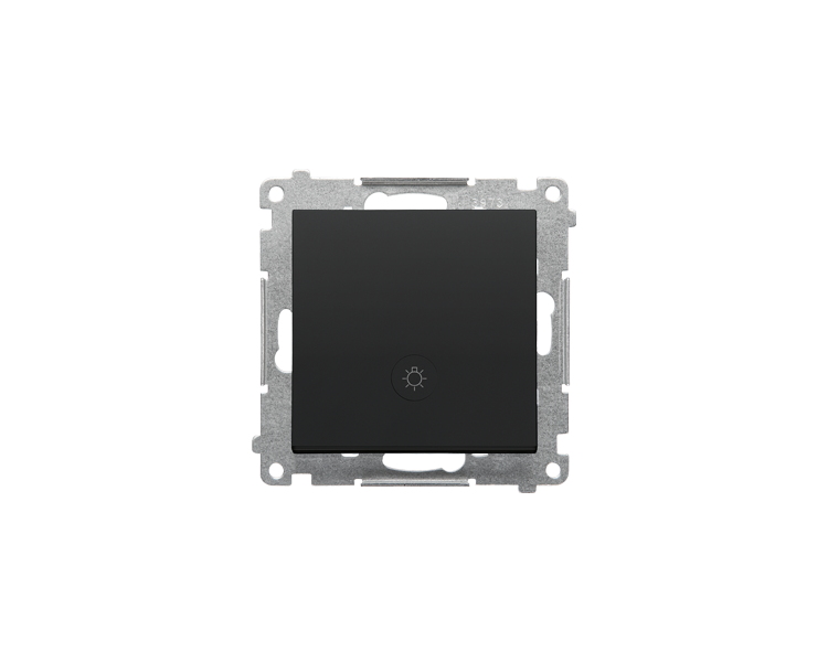 Przycisk światło z podświetleniem LED (moduł) 10 AX, 250 V~, szybkozłącza, Czarny mat Simon 55 TS1L.01/149