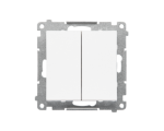 Łącznik jednobiegunowy + łacznik dwubiegunowy – 2 klawisze (moduł) 16 AX, 250 V~, zaciski gwintowe, Biały mat Simon 55 TW12A.01/111