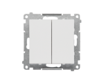 Łącznik jednobiegunowy + łacznik dwubiegunowy – 2 klawisze (moduł) 16 AX, 250 V~, zaciski gwintowe, Jasnoszary mat Simon 55 TW12A.01/114