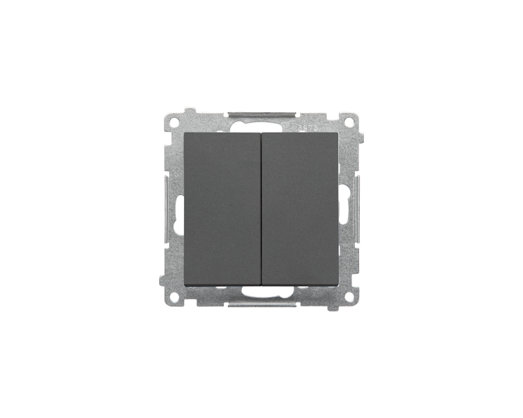 Łącznik jednobiegunowy + łacznik dwubiegunowy – 2 klawisze (moduł) 16 AX, 250 V~, zaciski gwintowe, Grafitowy mat Simon 55 TW12A.01/116