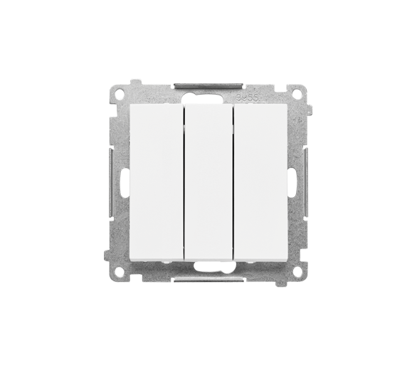 Łącznik potrójny z podświetleniem LED (moduł) 10 AX, 250 V~, szybkozłącza, Biały mat Simon 55 TW31L.01/111