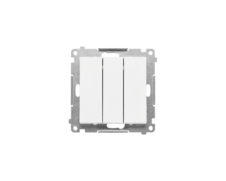 Łącznik potrójny z podświetleniem LED (moduł) 10 AX, 250 V~, szybkozłącza, Biały mat Simon 55 TW31L.01/111