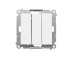 Łącznik potrójny z podświetleniem LED (moduł) 10 AX, 250 V~, szybkozłącza, Biały mat Simon 55 TW31L.01/111