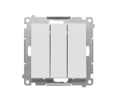 Łącznik potrójny z podświetleniem LED (moduł) 10 AX, 250 V~, szybkozłącza, Jasnoszary mat Simon 55 TW31L.01/114