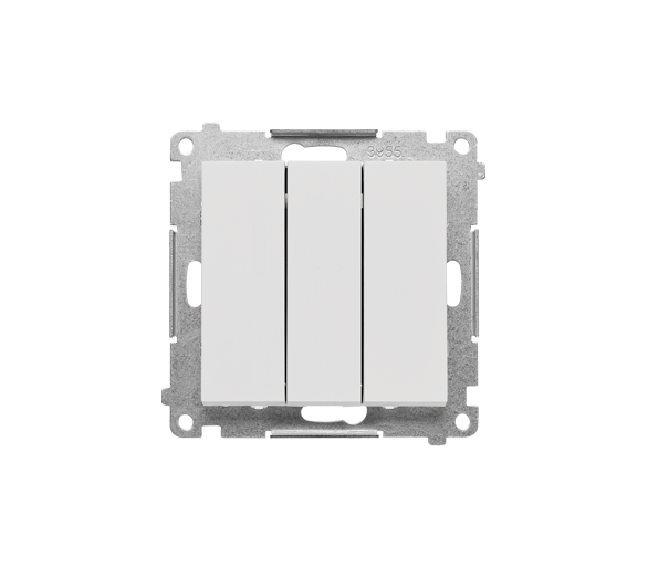 Łącznik potrójny z podświetleniem LED (moduł) 10 AX, 250 V~, szybkozłącza, Jasnoszary mat Simon 55 TW31L.01/114