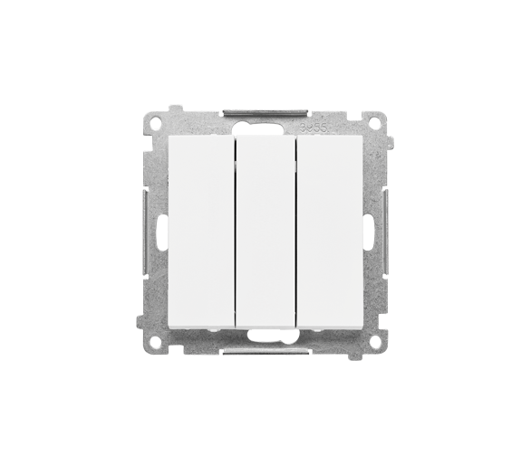 Przycisk potrójny z podświetleniem LED (moduł) 10 AX, 250 V~, szybkozłącza, Biały mat Simon 55 TP31L.01/111