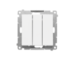 Przycisk potrójny z podświetleniem LED (moduł) 10 AX, 250 V~, szybkozłącza, Biały mat Simon 55 TP31L.01/111