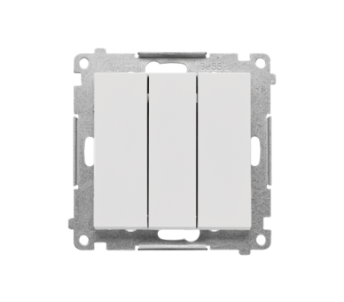 Przycisk potrójny z podświetleniem LED (moduł) 10 AX, 250 V~, szybkozłącza, Jasnoszary mat Simon 55 TP31L.01/114