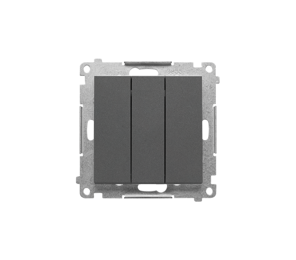 Przycisk potrójny z podświetleniem LED (moduł) 10 AX, 250 V~, szybkozłącza, Grafitowy mat Simon 55 TP31L.01/116